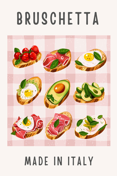 Italian Dish Bruschetta - Kitchen Art Print