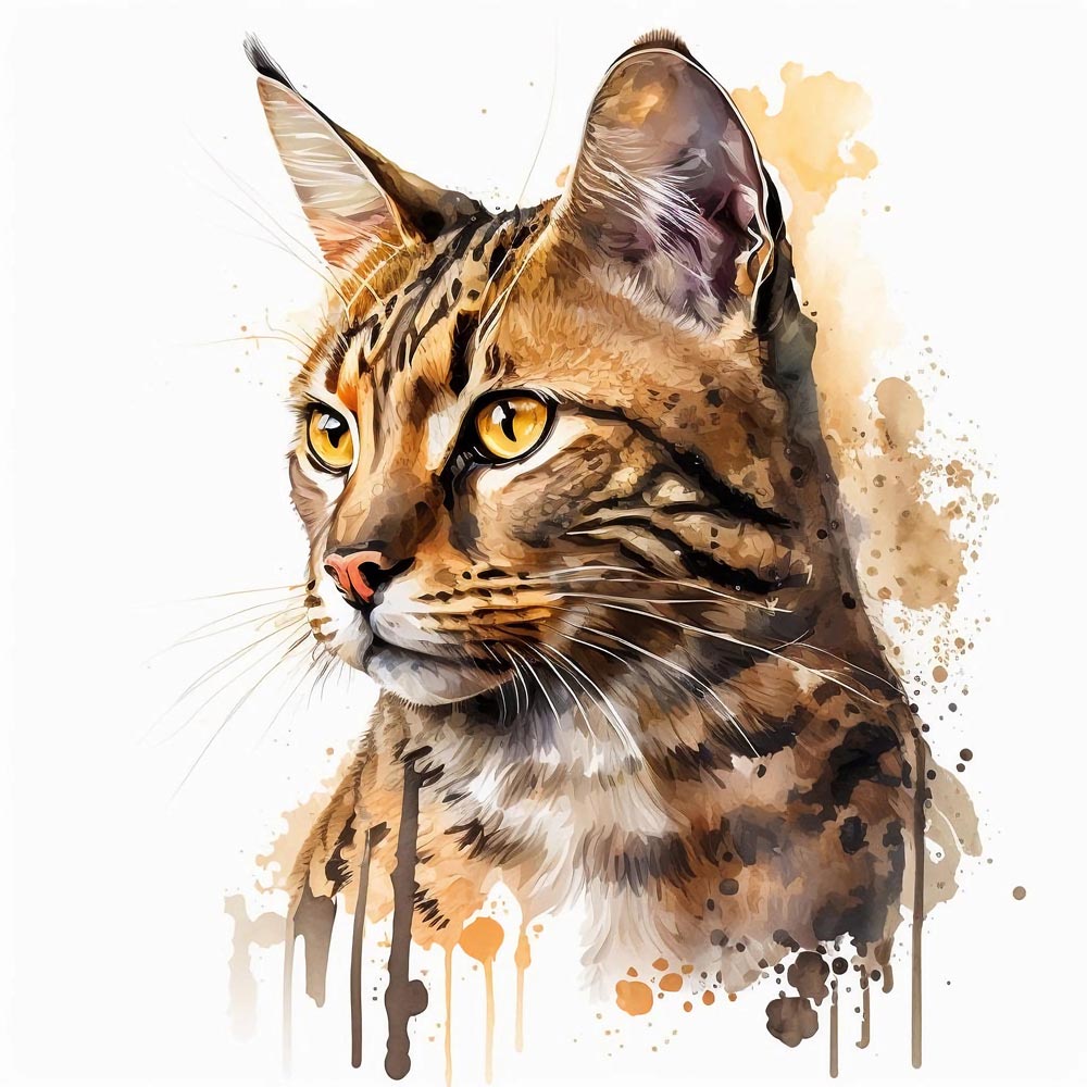 Watercolor Whiskers: A Delicate Portrait of a Cat
