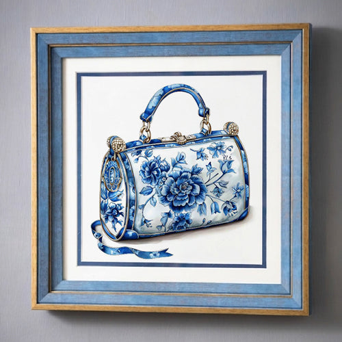 Blue & White Framed Wall art