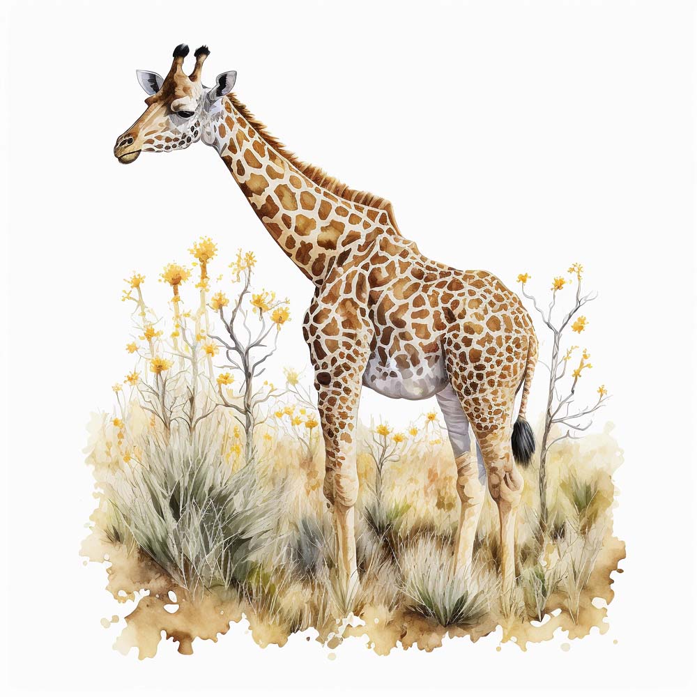Giraffe in the Savannah Print