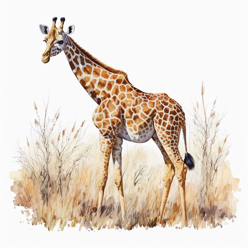 Giraffe in the Savannah Print
