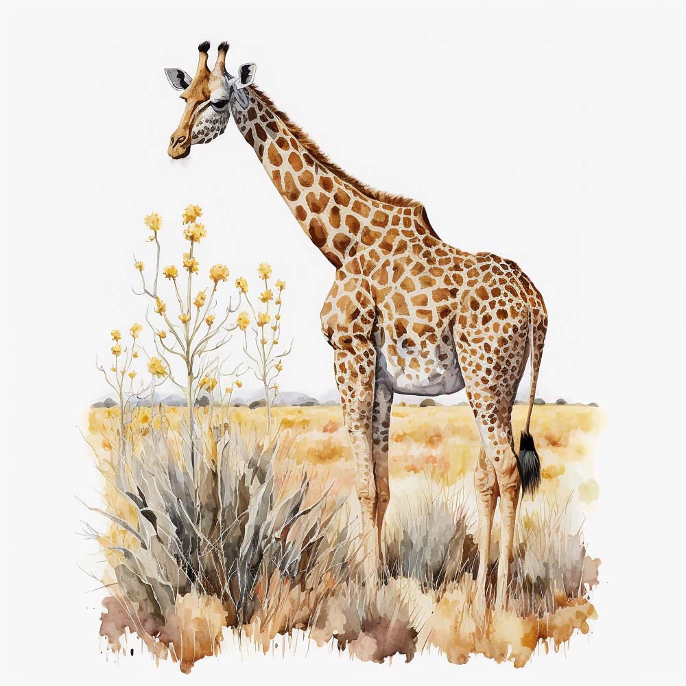 Giraffe in the Savannah Print