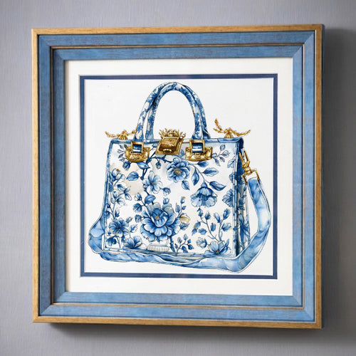 Blue & White Framed Wall art