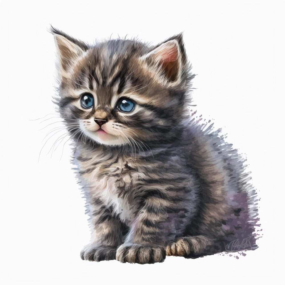 Watercolor Whiskers: A Delicate Portrait of a Cat