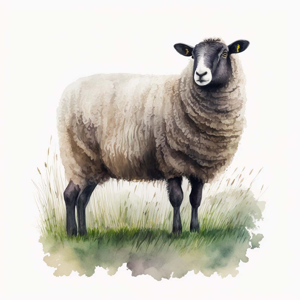 Kerry Hill Sheep Print