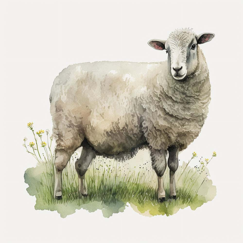 Water colour Sheep print