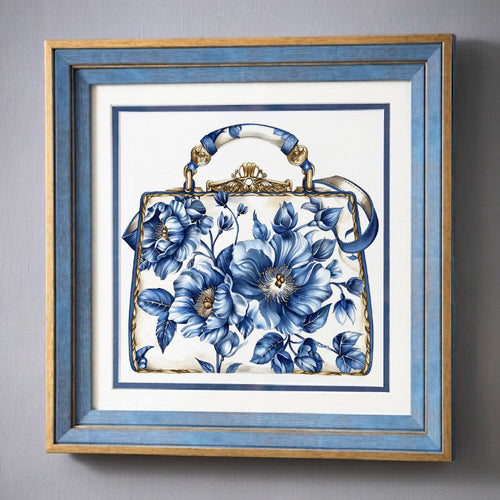 Blue & White Framed Wall art