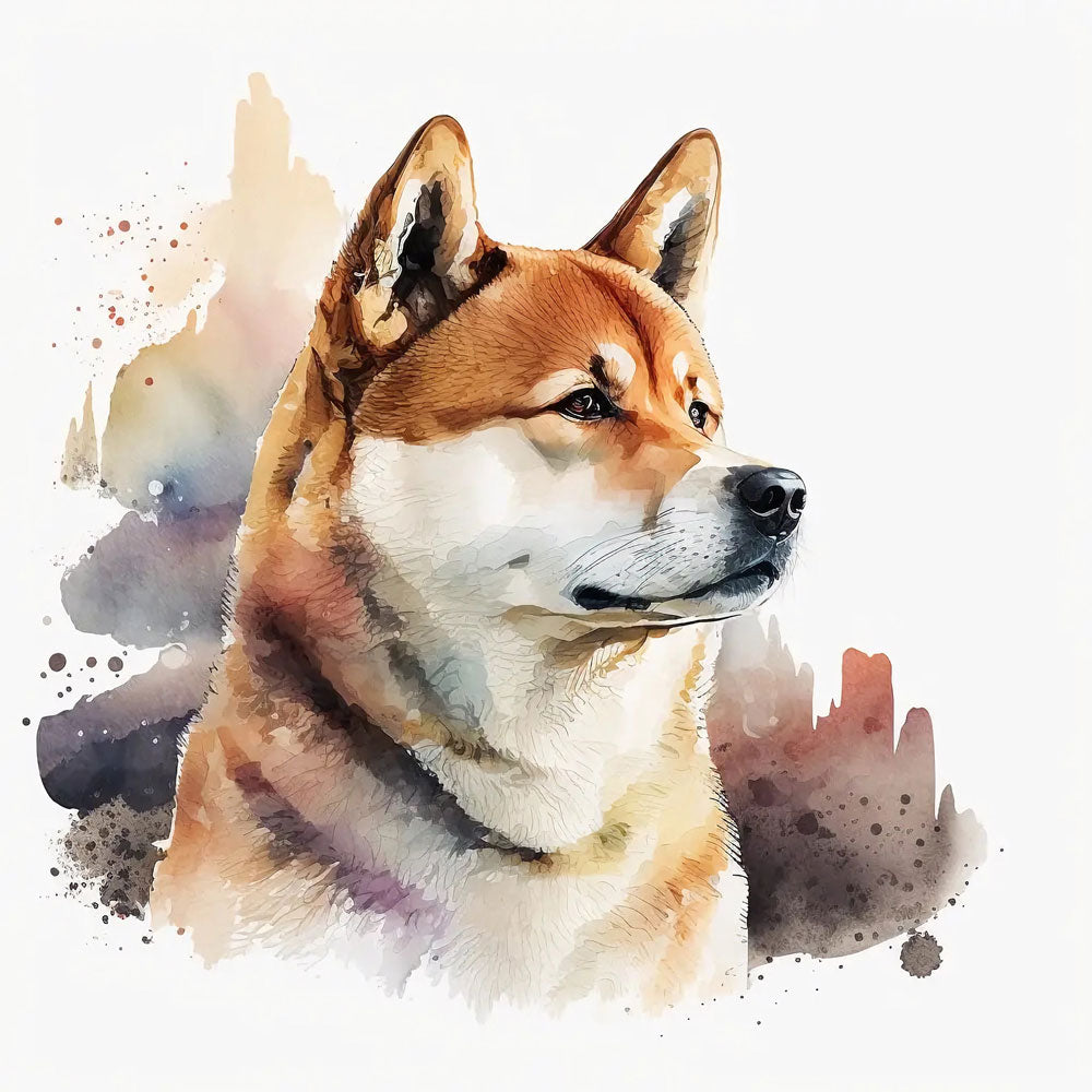 Simplicity and Spirit: Shiba Inu Dogs in Artistic Splendor