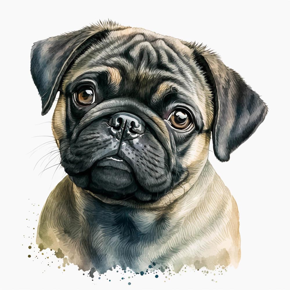 AquaBulldog Dreams: A Watercolor Tribute to Bulldog Charm
