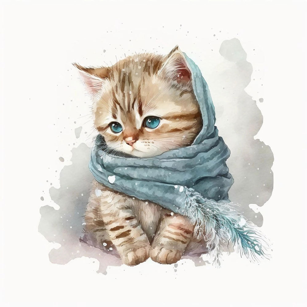 Watercolor Whiskers: A Delicate Portrait of a Cat