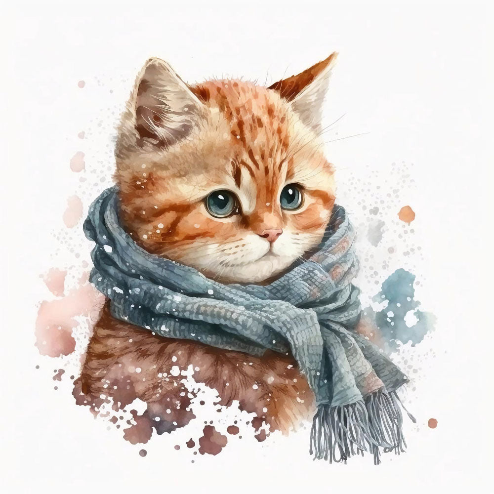 Watercolor Whiskers: A Delicate Portrait of a Cat