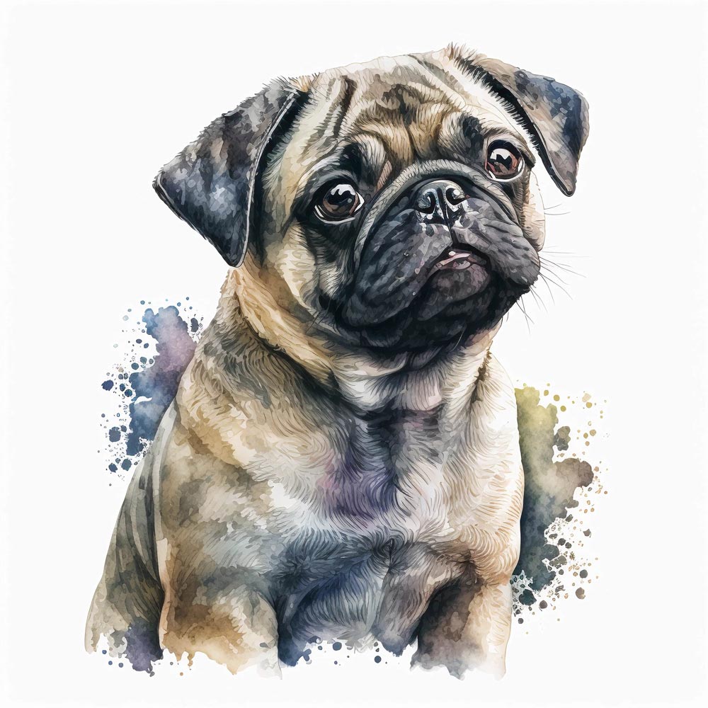 AquaBulldog Dreams: A Watercolor Tribute to Bulldog Charm
