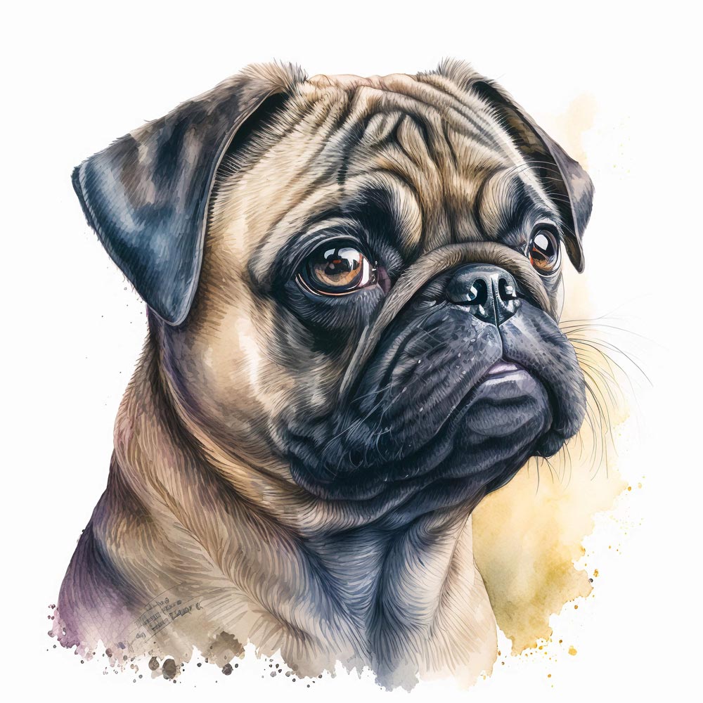 AquaBulldog Dreams: A Watercolor Tribute to Bulldog Charm