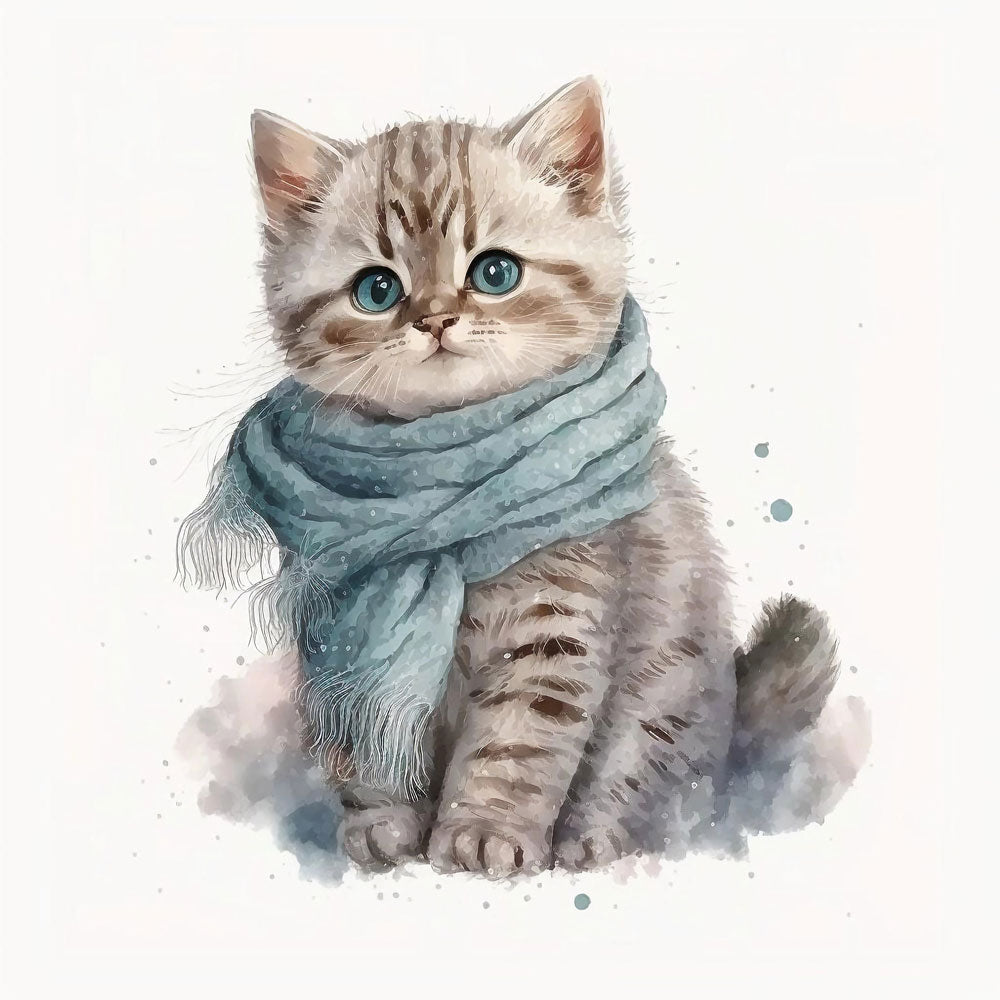 Watercolor Whiskers: A Delicate Portrait of a Cat