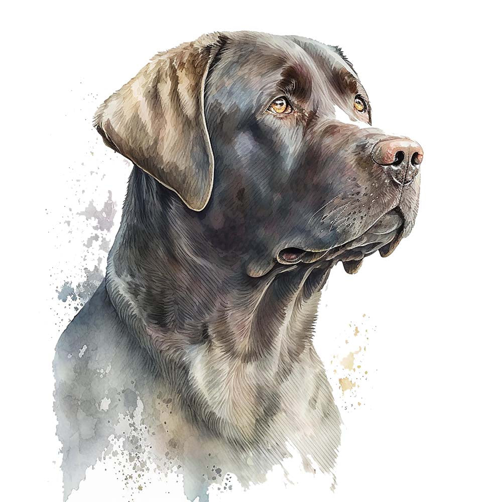 Black Labrador Retriever Dog Print