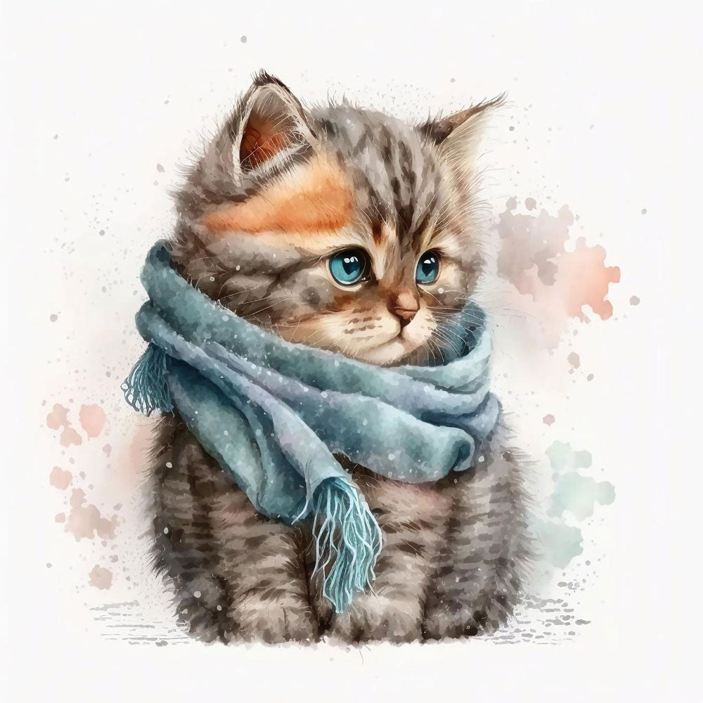 Watercolor Whiskers: A Delicate Portrait of a Cat