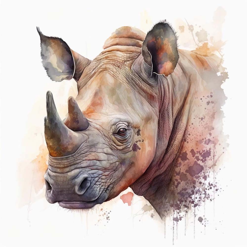 Rhinoceros Head Print