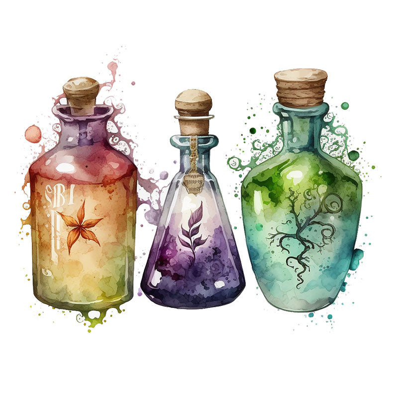 Enchanted Elixirs: Artful Potion Bottles