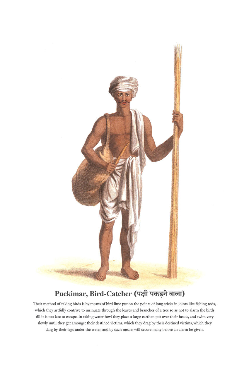 History Of The Indian Dresses : Puckimar, Bird-Catcher (पक्षी पकड़ने वाला)