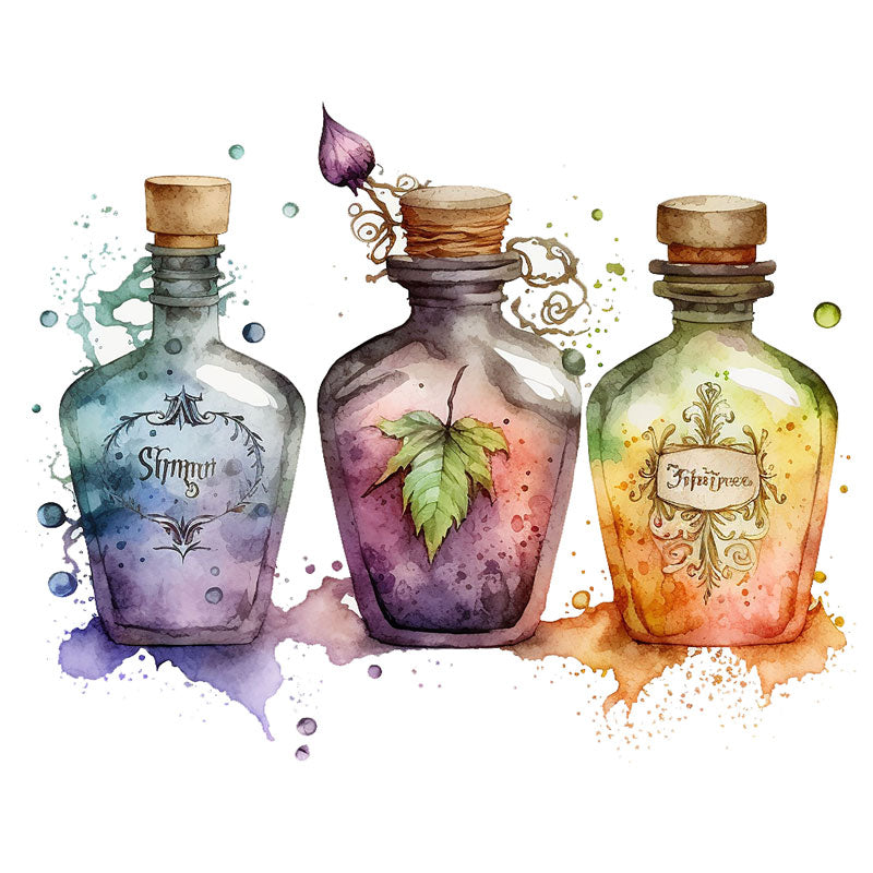 Enchanted Elixirs: Artful Potion Bottles