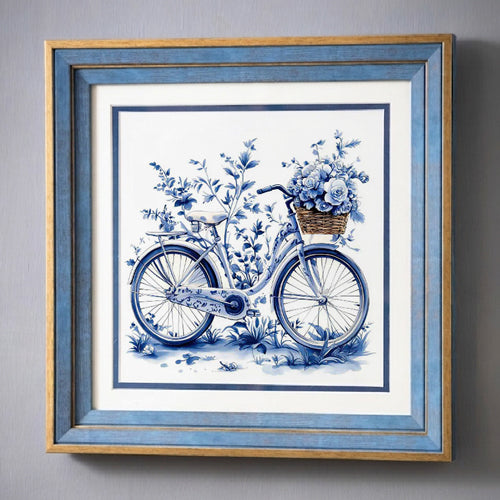 Blue & White Framed Wall art