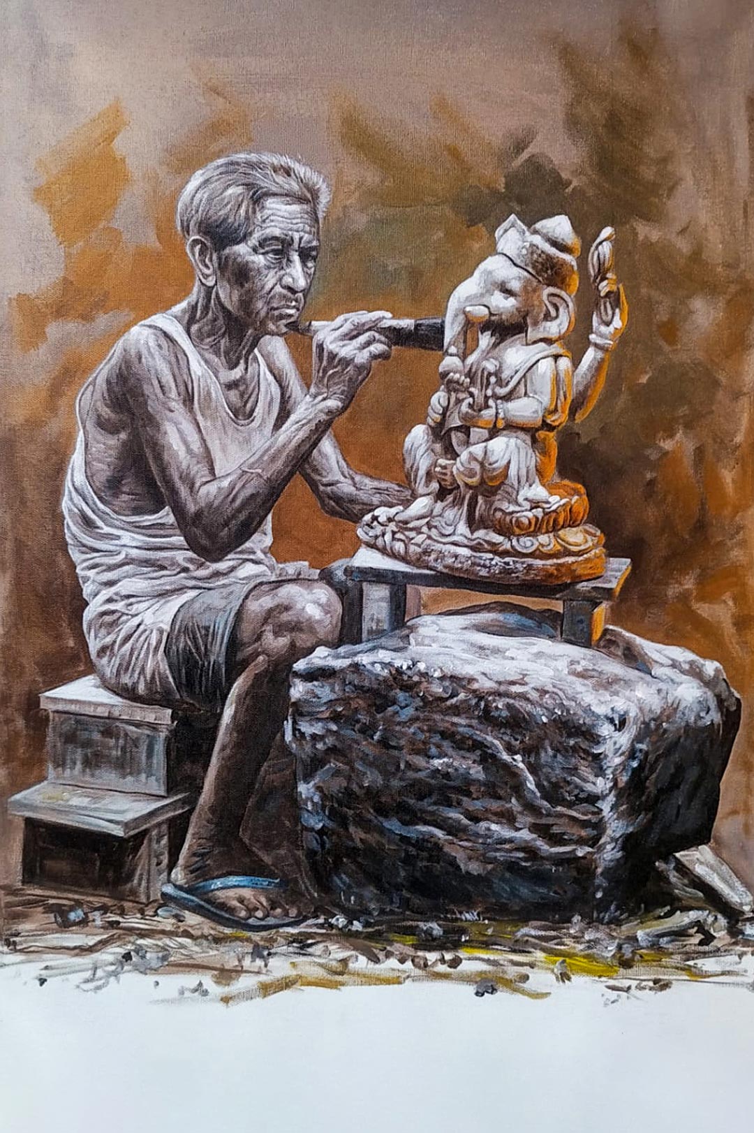 Indian Devotee Sculptor