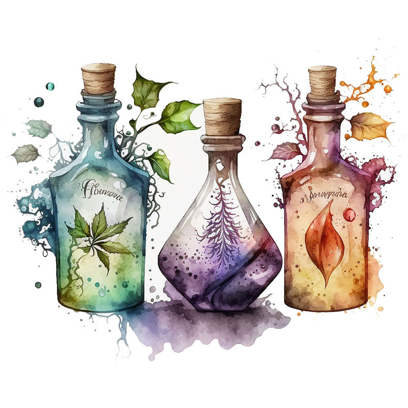 Enchanted Elixirs: Artful Potion Bottles