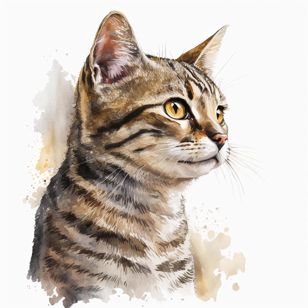 Watercolor Whiskers: A Delicate Portrait of a Cat