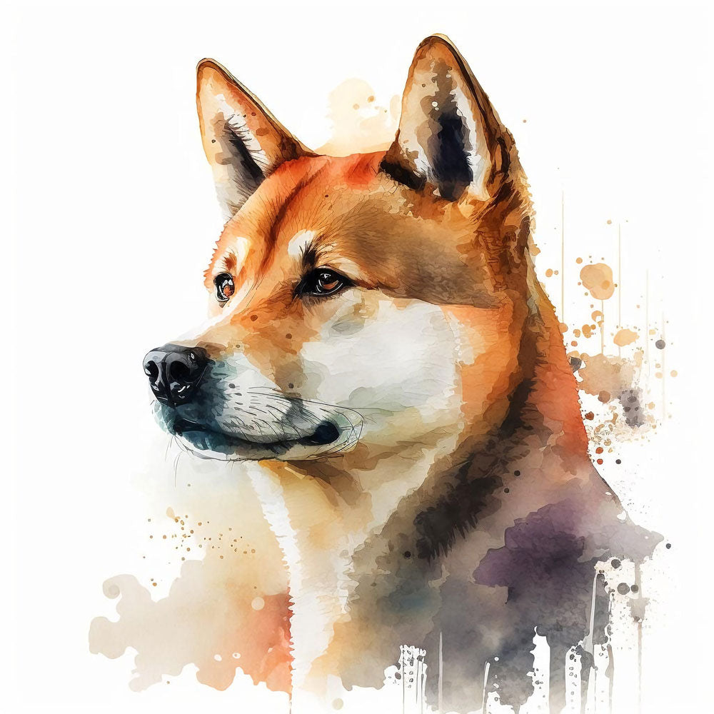 Simplicity and Spirit: Shiba Inu Dogs in Artistic Splendor