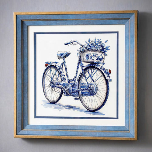 Blue & White Framed Wall art