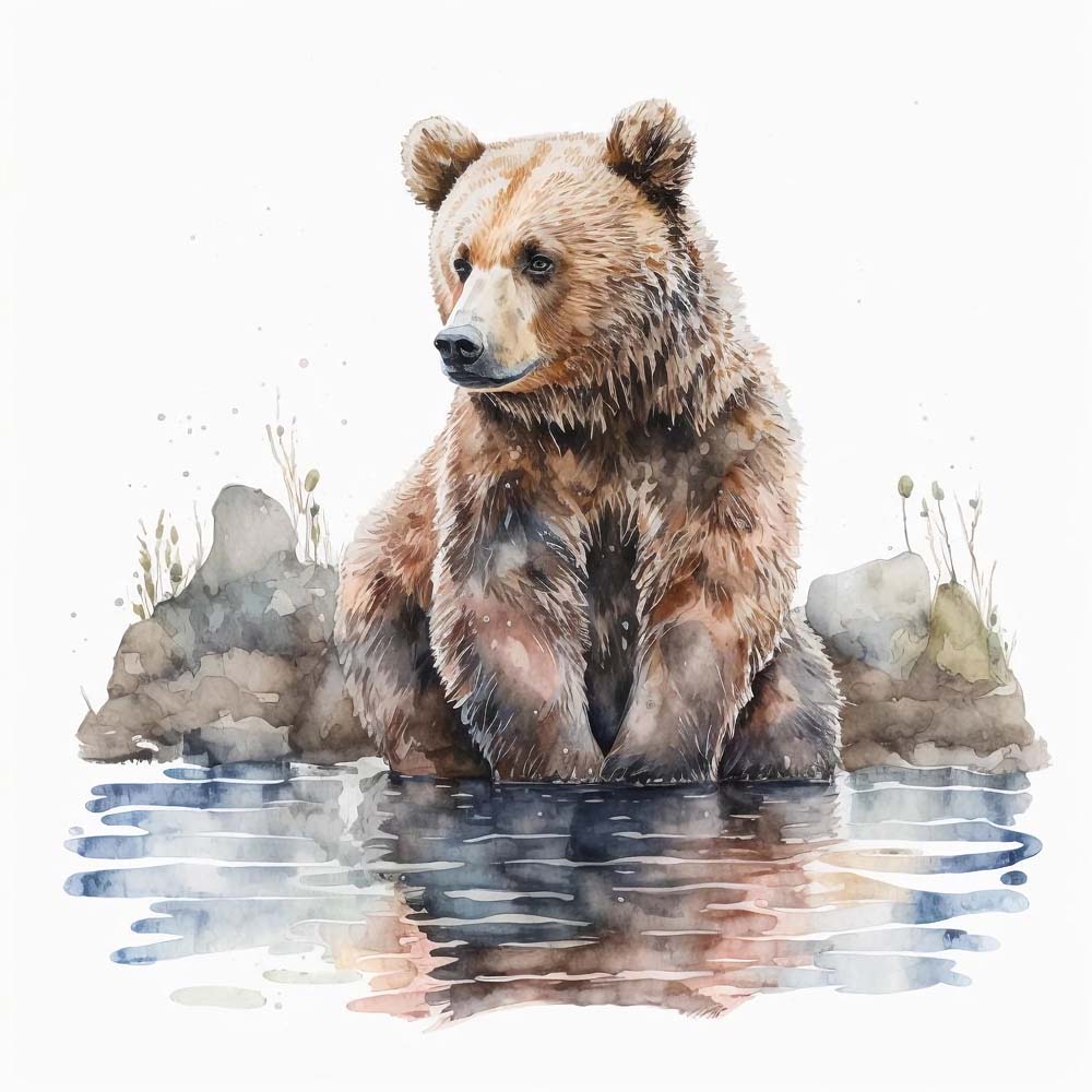 Grizzly Bear Print