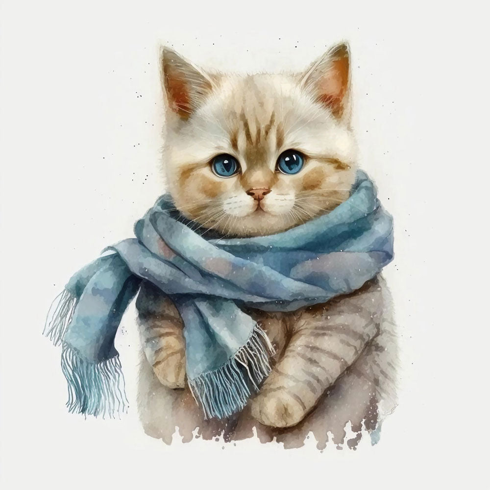 Watercolor Whiskers: A Delicate Portrait of a Cat