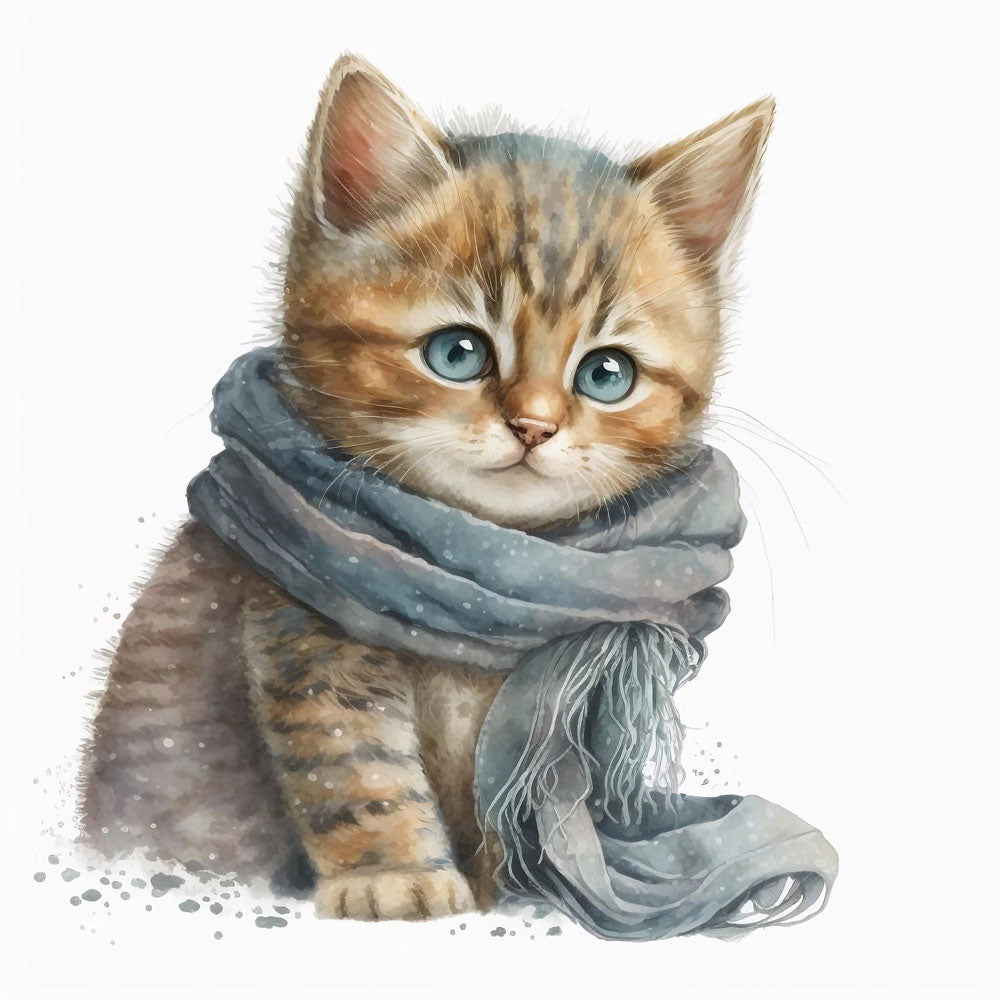 Watercolor Whiskers: A Delicate Portrait of a Cat