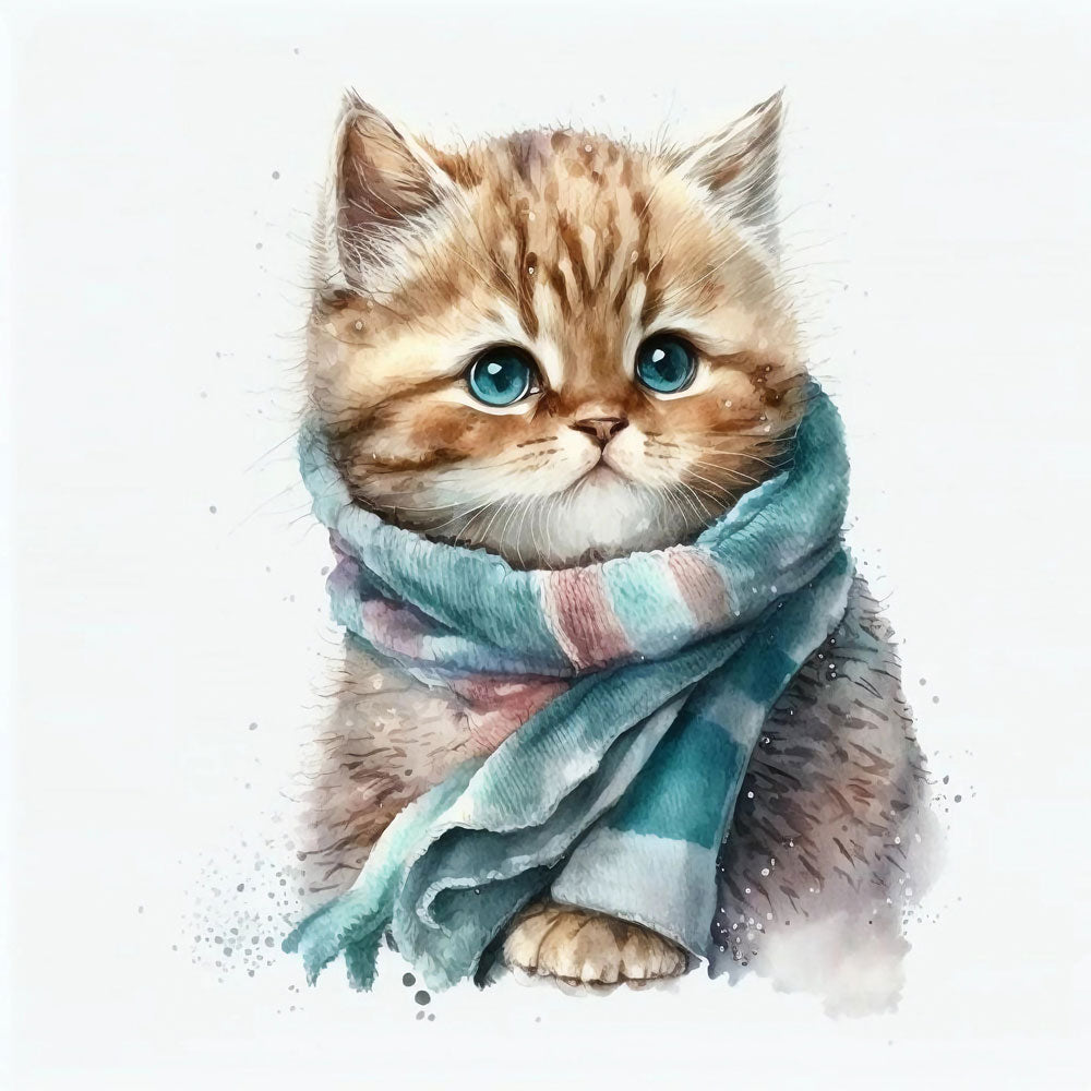 Watercolor Whiskers: A Delicate Portrait of a Cat