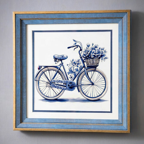 Blue & White Framed Wall art