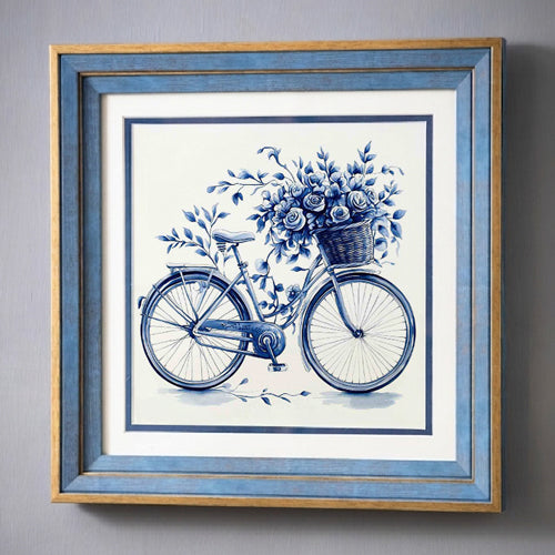 Blue & White Framed Wall art