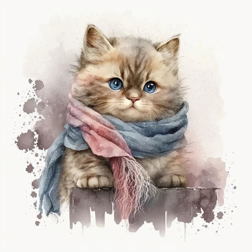Watercolor Whiskers: A Delicate Portrait of a Cat
