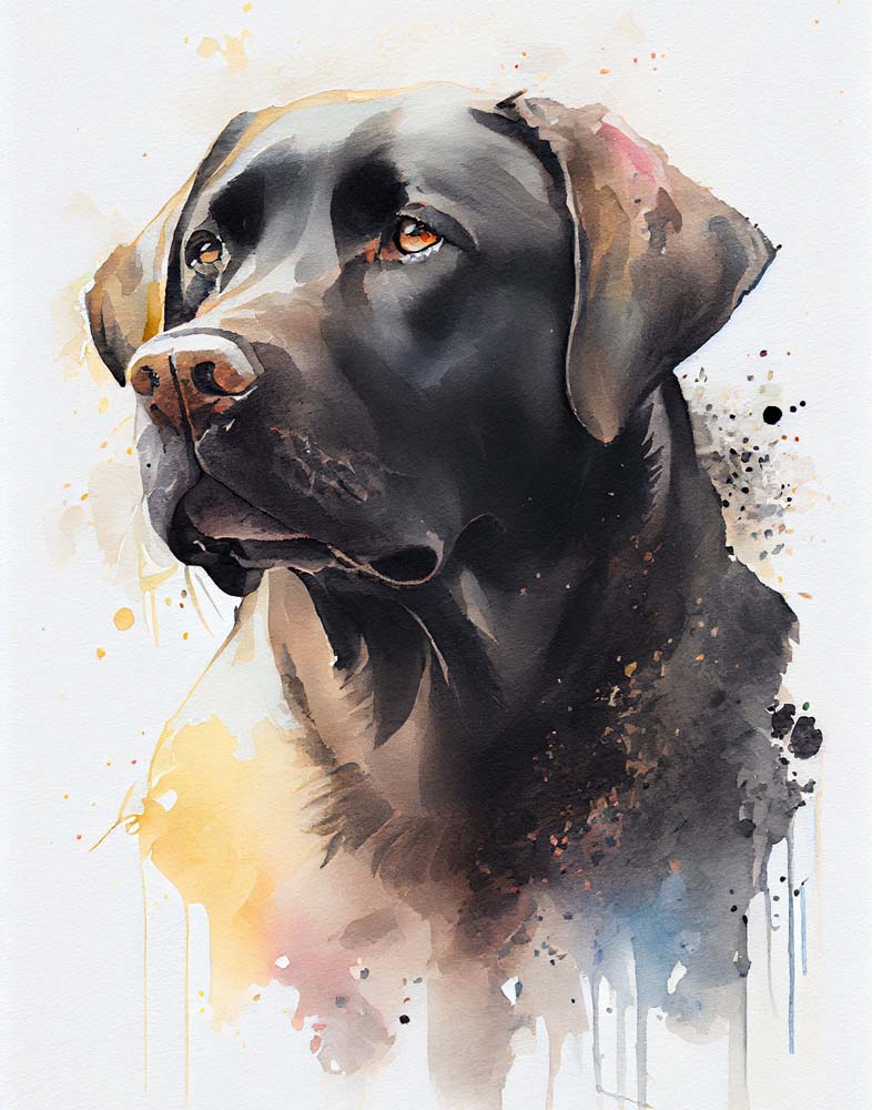 Black Labrador Retriever Dog Print