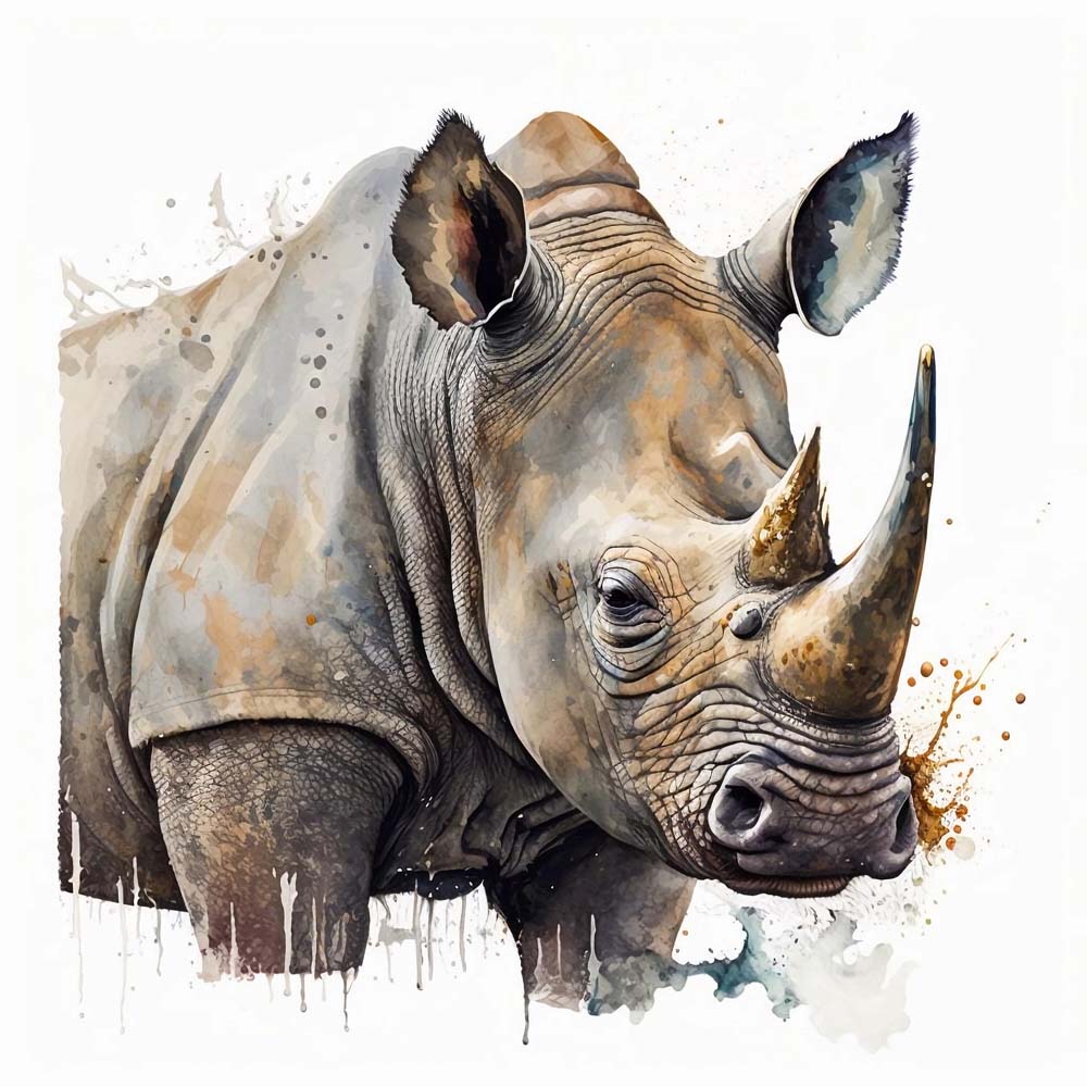 Rhinoceros Head Print