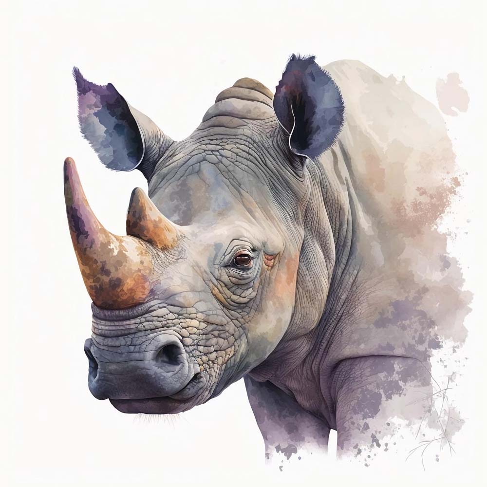 Rhinoceros Head Print