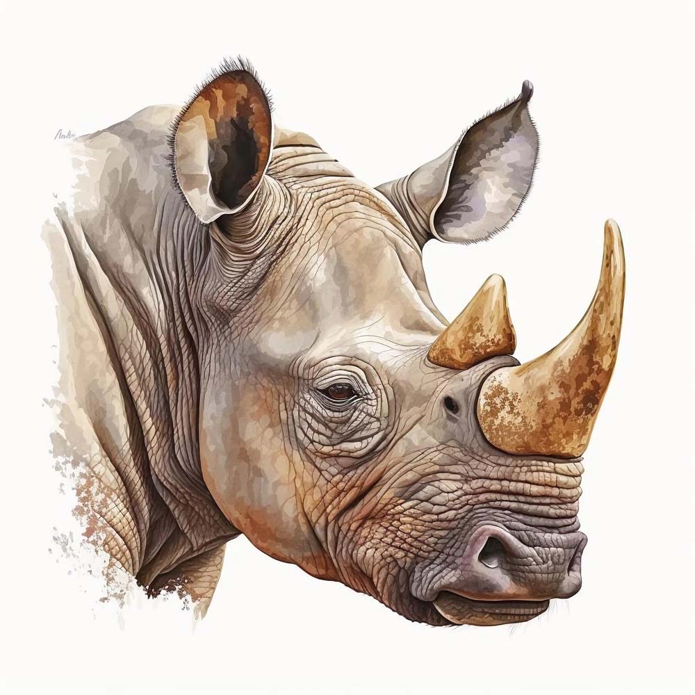 Rhinoceros Head Print