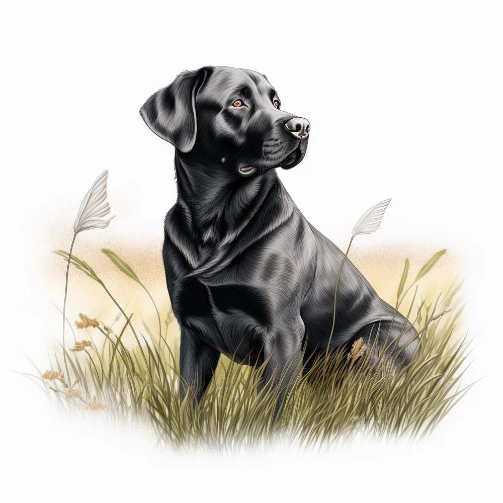 Black Labrador Retriever Dog Print