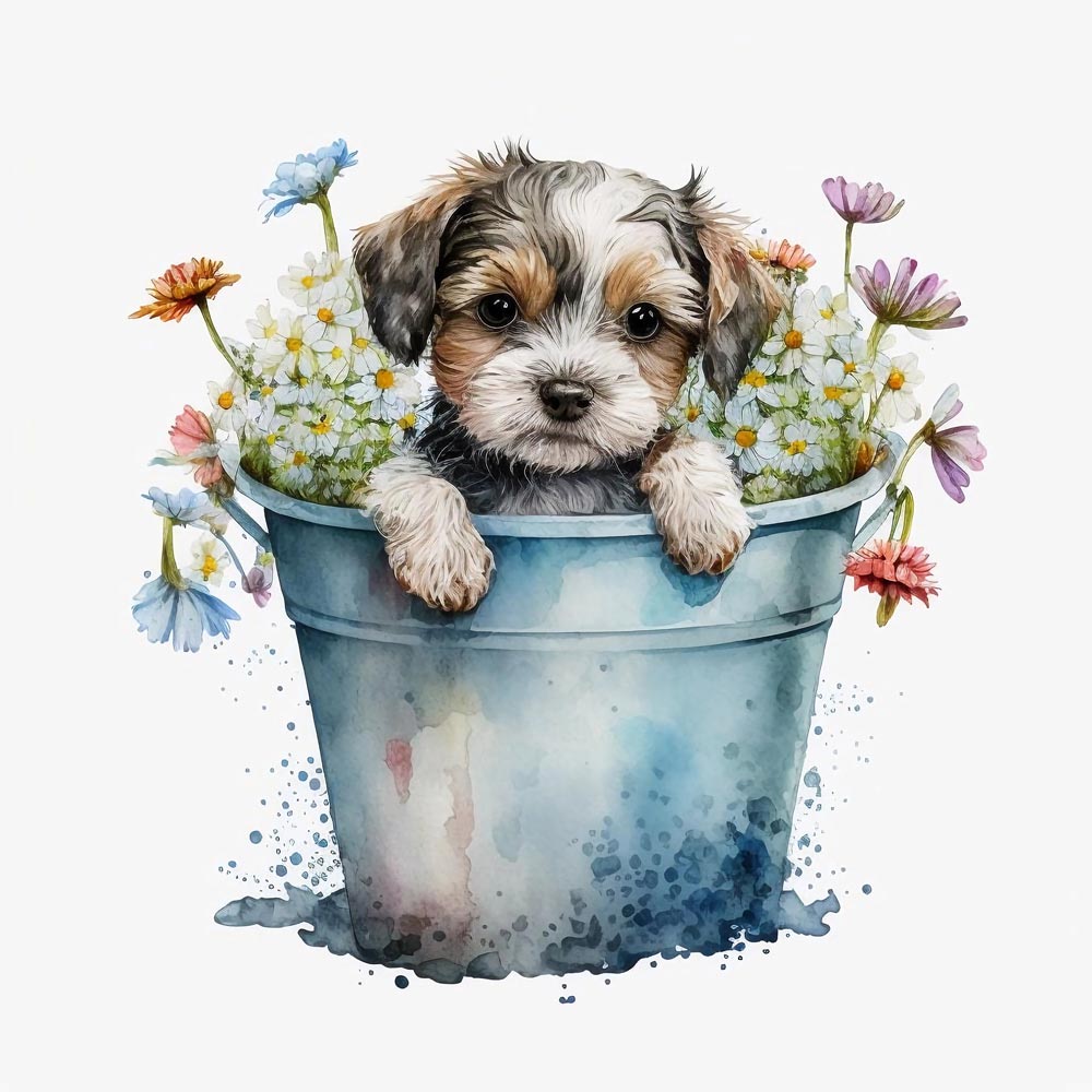 Whiskered Comfort: Beloved Pet Nestled in a Bucket