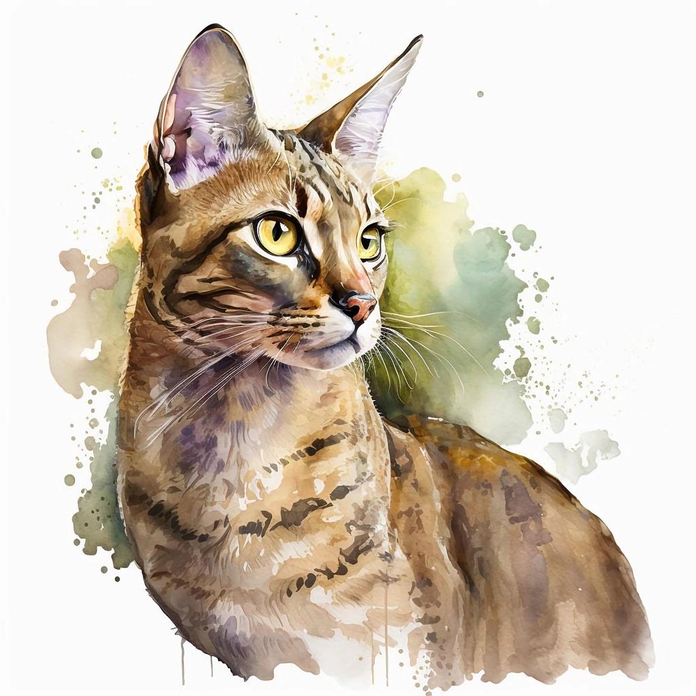 Watercolor Whiskers: A Delicate Portrait of a Cat