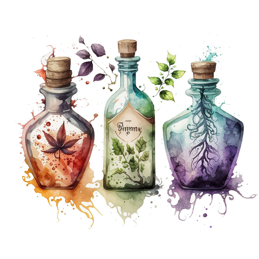 Enchanted Elixirs: Artful Potion Bottles