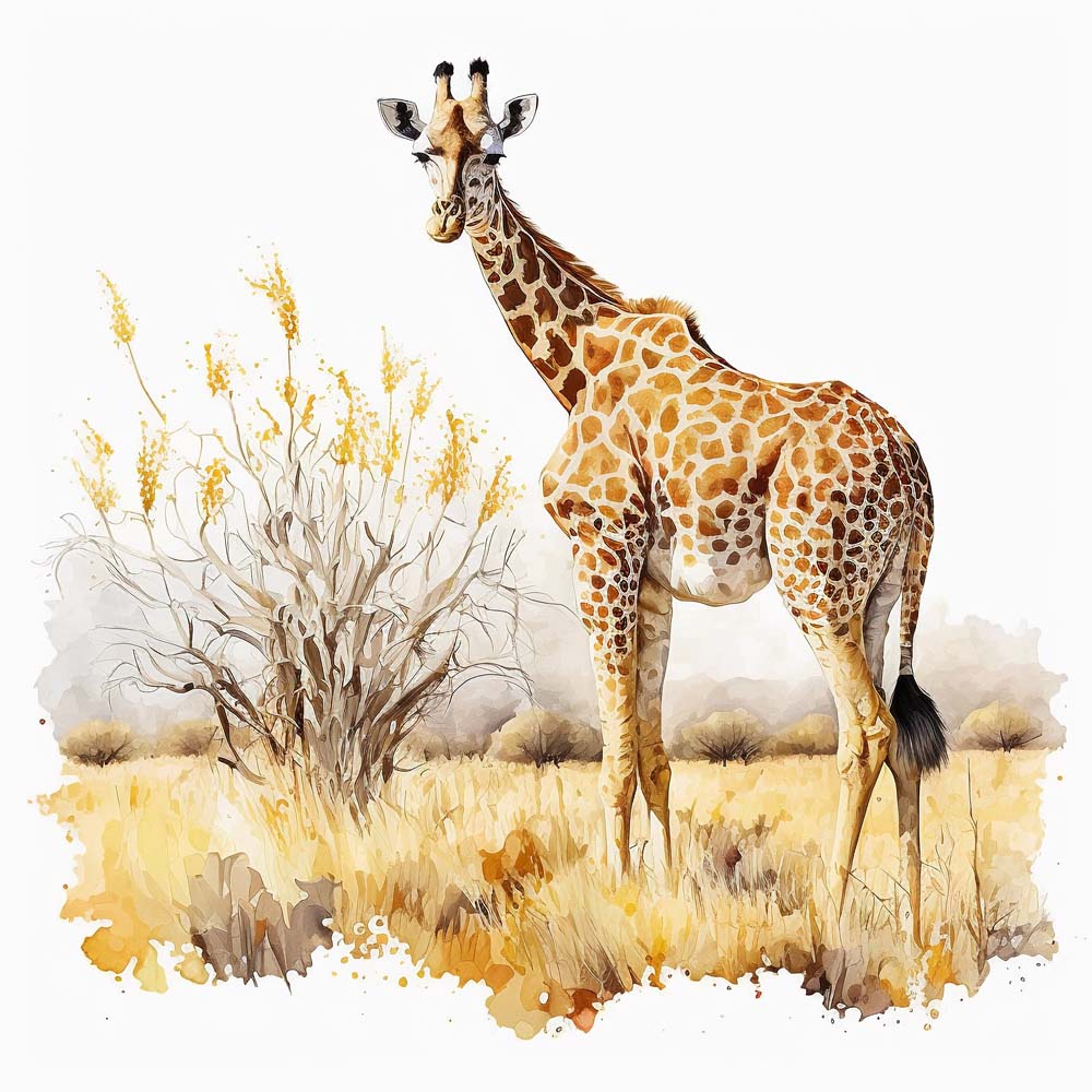 Giraffe in the Savannah Print