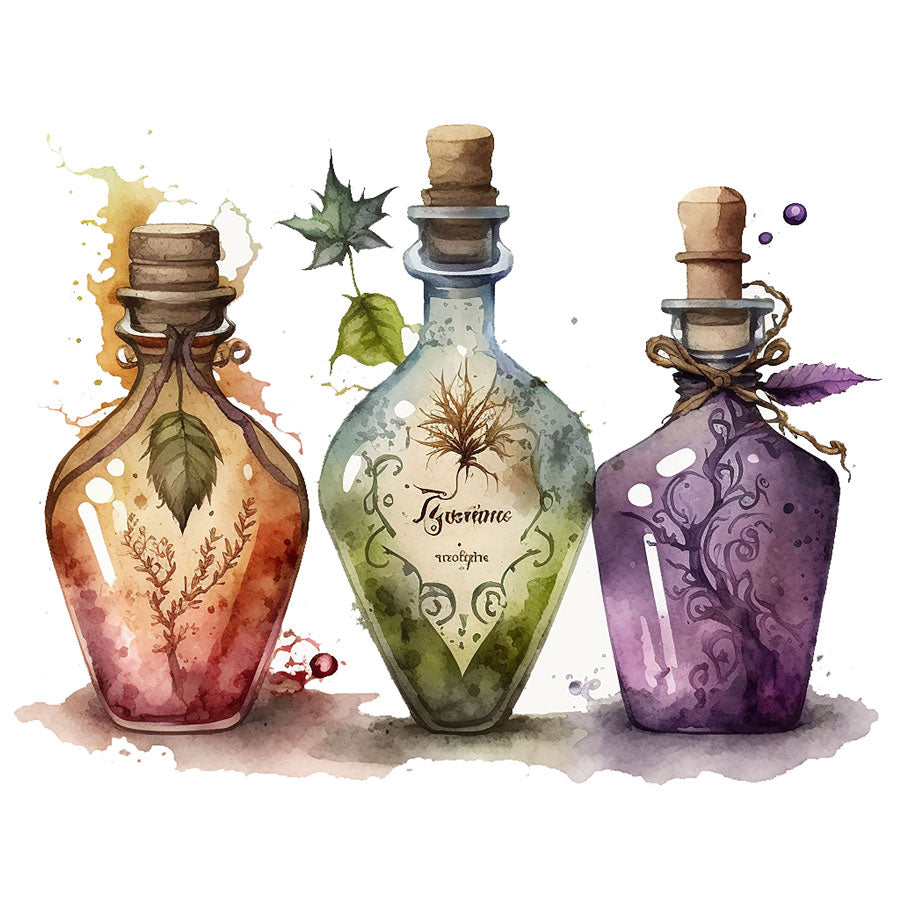 Enchanted Elixirs: Artful Potion Bottles