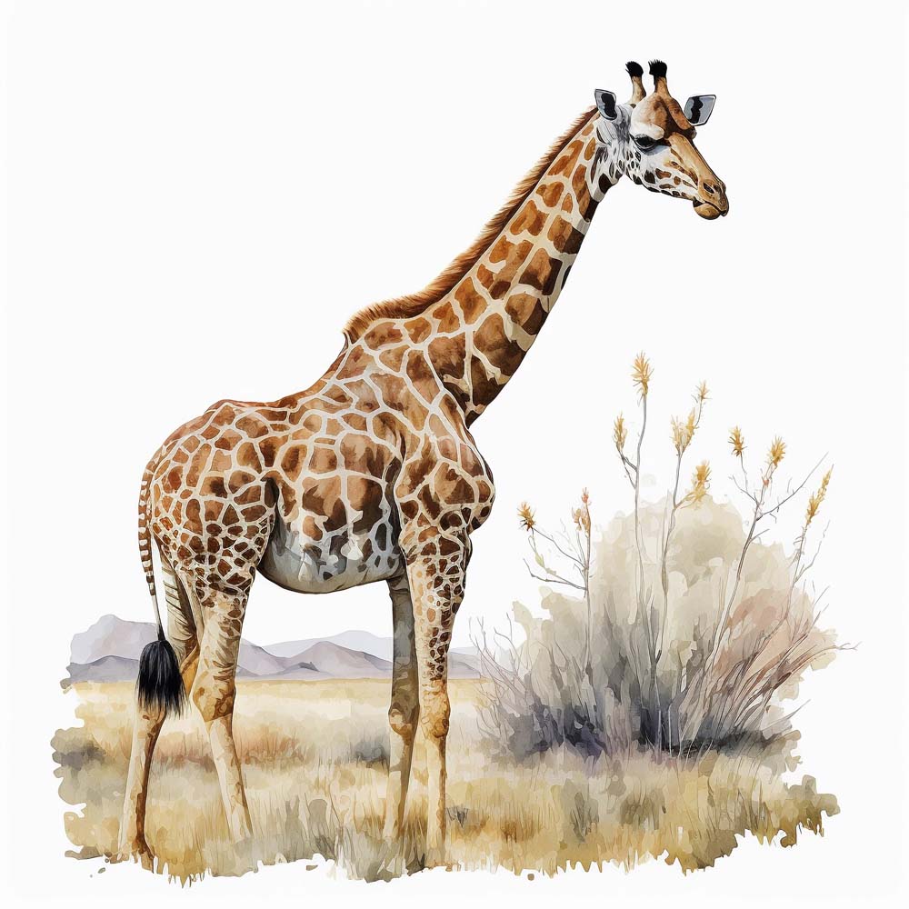 Giraffe in the Savannah Print