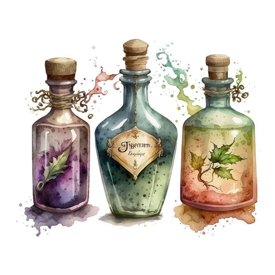 Enchanted Elixirs: Artful Potion Bottles