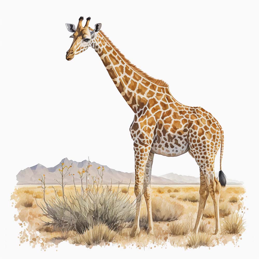 Giraffe in the Savannah Print